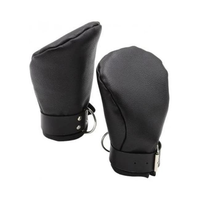 Puppy Play Neoprene Lined Fist Mitts Black - Image 1
