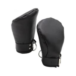 Puppy Play Neoprene Lined Fist Mitts Black, image 1