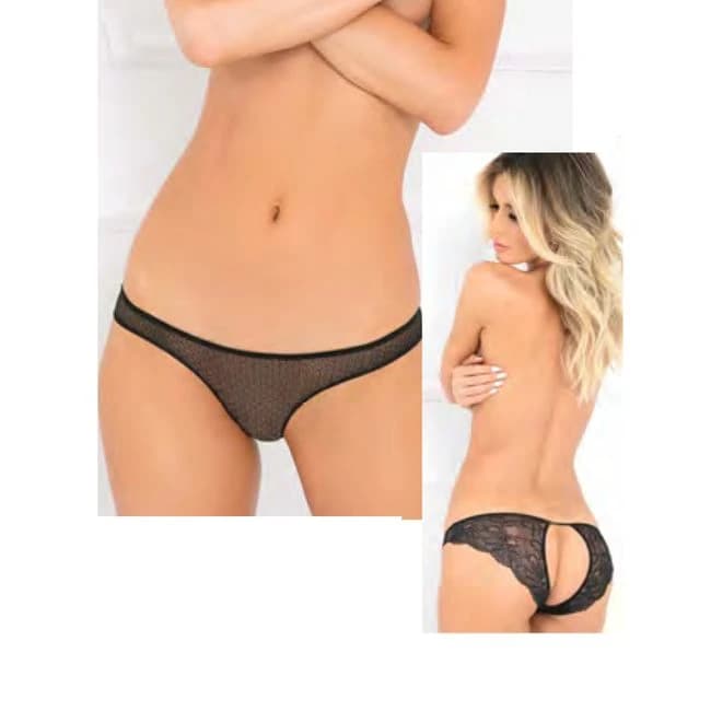 Pure Nv Crotchless Panty Black M/l (net) - Image 1
