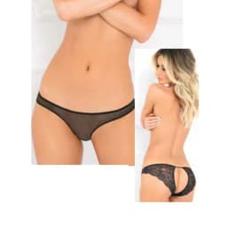 Pure Nv Crotchless Panty Black M/l (net) - Image 1