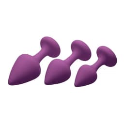 Purple Pleasures 3 Piece Silicone Anal Plugs, image 2