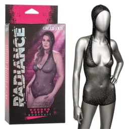 Radiance Plus Size Hooded Deep V Body Suit, image 1