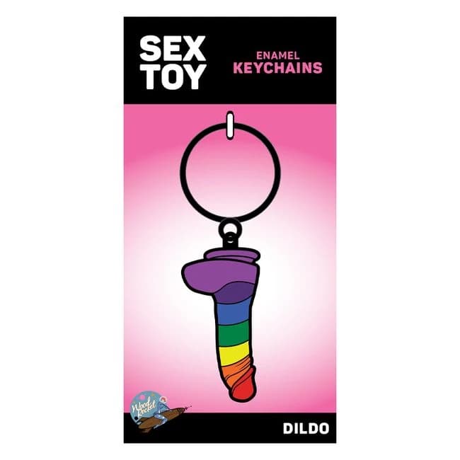 Rainbow Dildo Keychain (net) - Image 1
