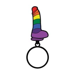 Rainbow Dildo Keychain (net) - Image 3