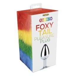 Rainbow Foxy Tail w/ Stainless Steel Butt Plug, image 2
