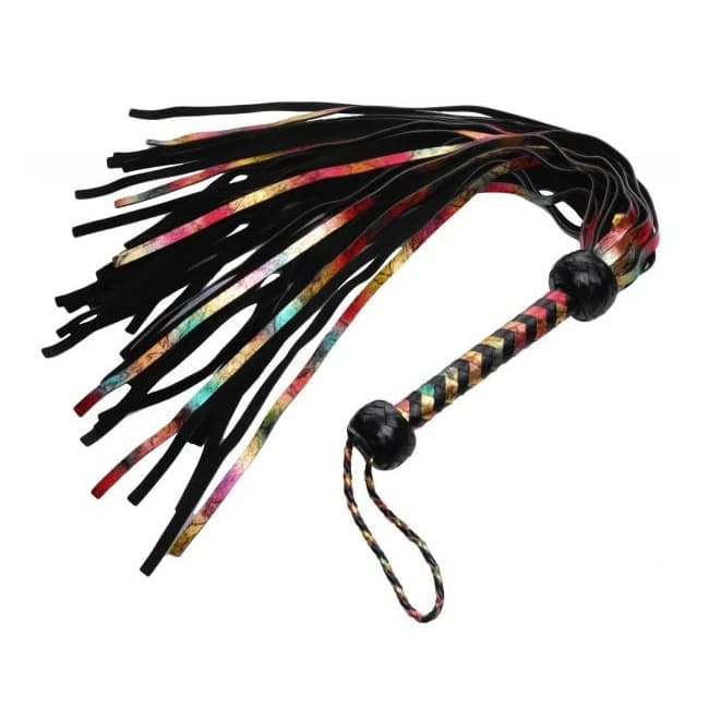 Rainbow Lambskin Leather Flogger - Image 1