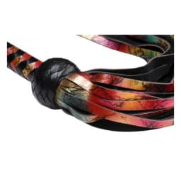 Rainbow Lambskin Leather Flogger, image 3