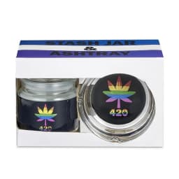 Rainbow Leaf Ashtray & Stash Jar Set - Image 2