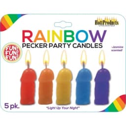 Rainbow Pecker Party Candles 5pk, image 2
