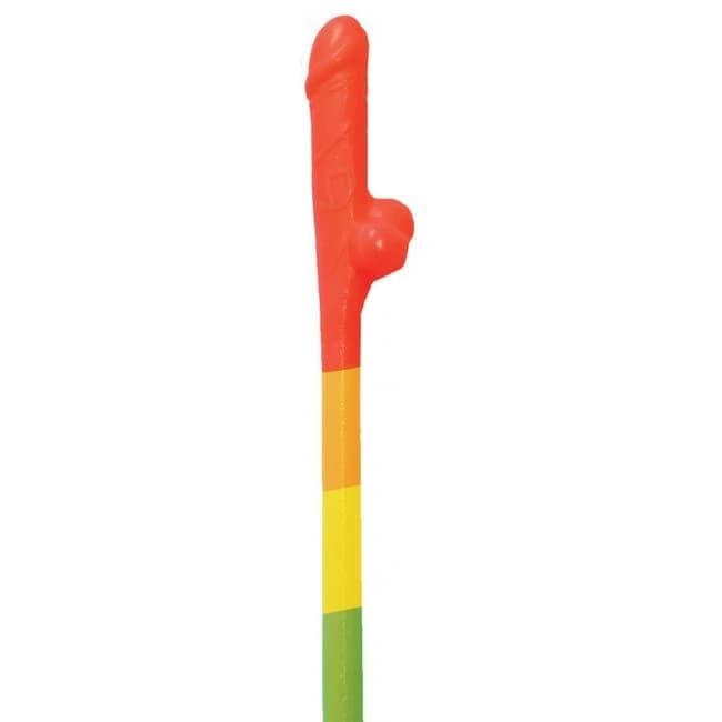 Rainbow Pecker Straws 10pk - Image 2