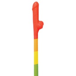 Rainbow Pecker Straws 10pk - Image 2