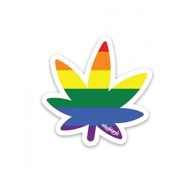 Rainbow Pot Leaf Naughty Sticker - Pack of 3 - Image 1