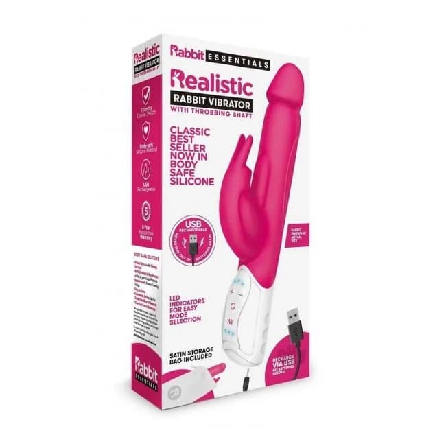Re Recharge Realistic Rabbit Hot Pnk - Image 1