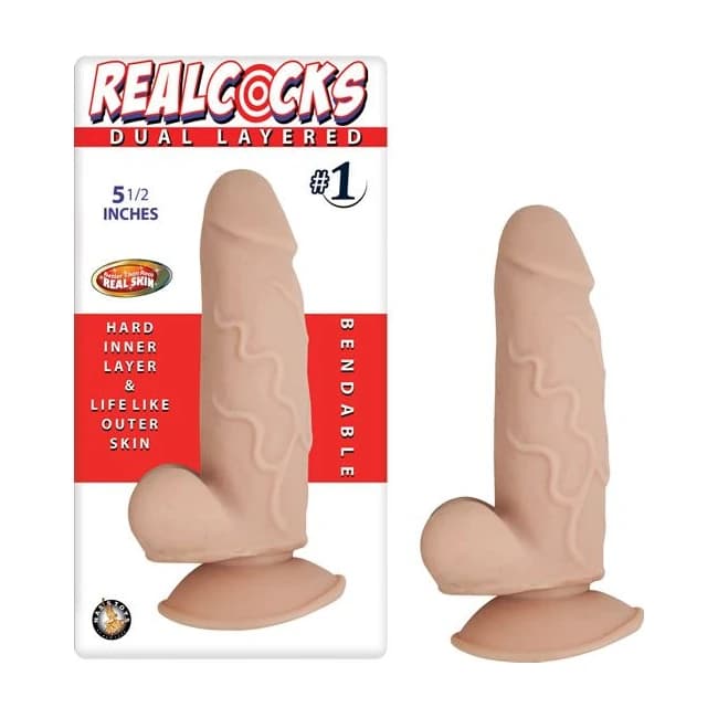 Real Cocks Dual Layered #1 Flesh 5 1/2 " - Image 1