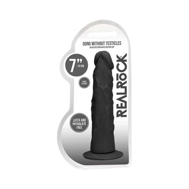Real Rock Realistic Dildo - 7" - 17 Cm - Chocolate - Image 1
