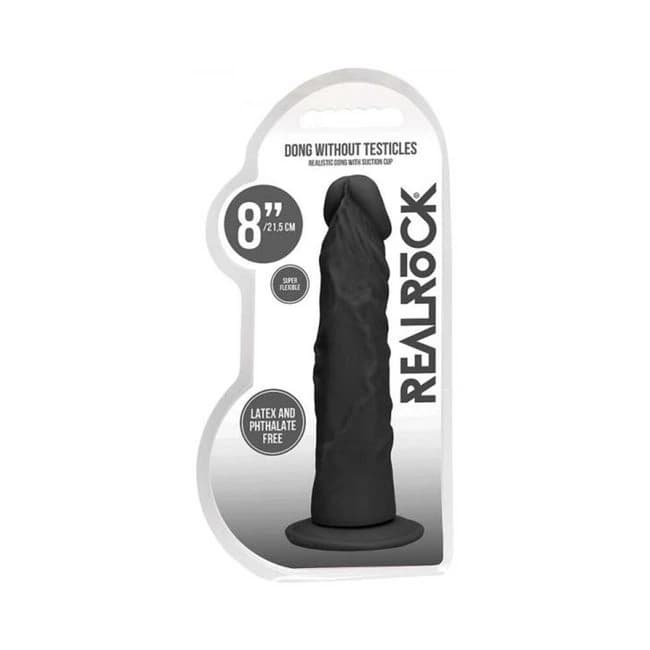 Real Rock Realistic Dildo - 8" - 20 Cm - Chocolate - Image 1