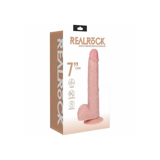 REALROCK 7IN COCK W/BALLS R/STRAIGHT FLESH  - Image 1