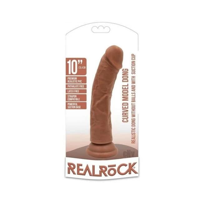 Realrock Curved Dildo 10 Tan - Image 1