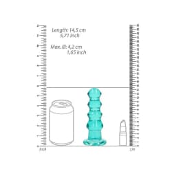 Realrock Curvy Dildo or Butt Plug Turquoise, image 4