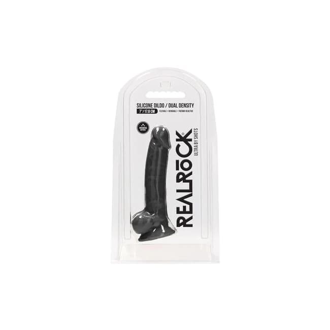 Realrock Ultra - 7 Silicone Dildo Black - Image 1