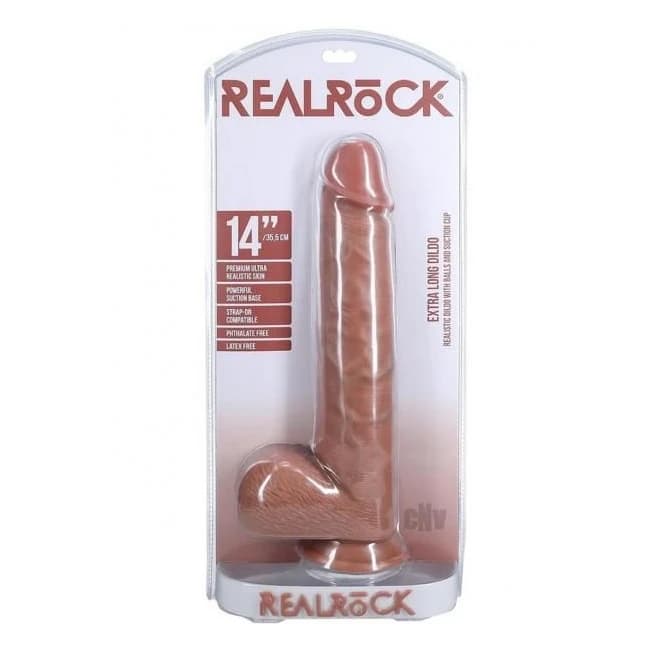 Realrock Xl Straight W Balls 14 Tan - Image 1