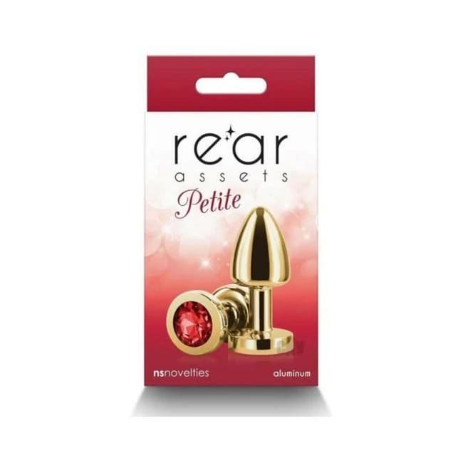Rear Assets Petite Metal Anal Plug Gold/red - Image 1