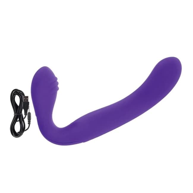 Rechargeable Love Rider Strap on Purple - Image 1