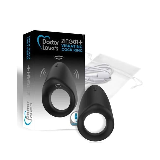 Rechargeable Vibrating Cock Ring Black - Image 1