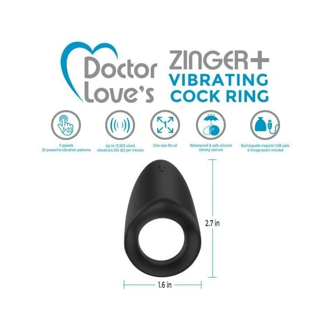 Rechargeable Vibrating Cock Ring Black - Image 2