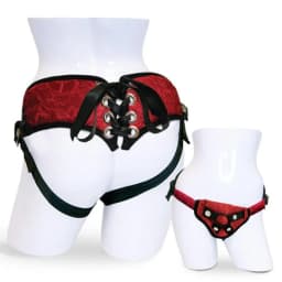 Red Lace Corsette Strap on, image 3