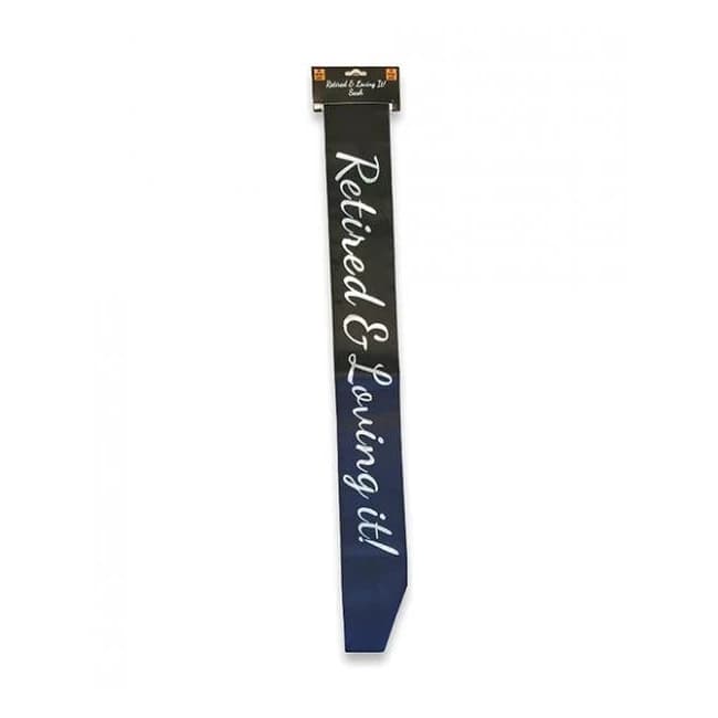 Retired & Loving It Sash - Black - Image 1
