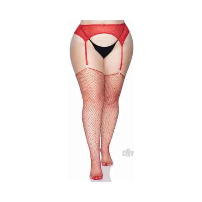 Rhinestone Fishnet Stockings 1x/2x - Image 1