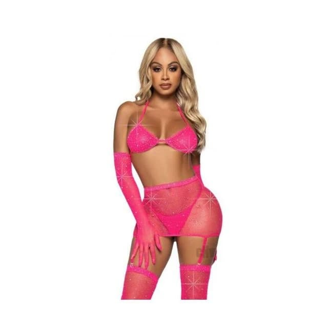 Rhinestone Garter/bikini 5pc Os - Image 1
