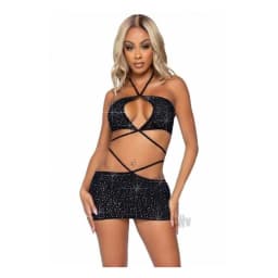 Rhinestone Keyhole Bandeaulg Blk, image 1