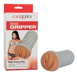 Ribbed Gripper Tight Pussy Brown, image 1