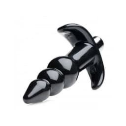 Ribbed Vibrating Butt Plug Black, image 3