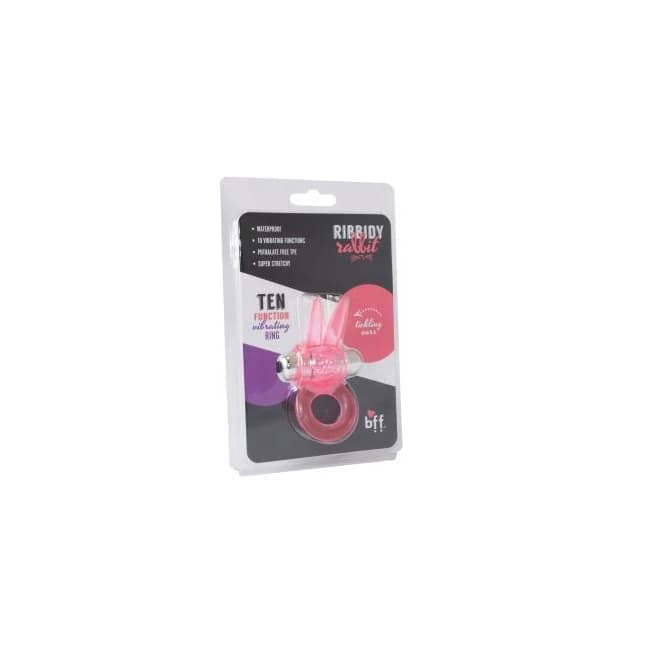 RIBBIDY RABBIT VIBRATING COCK RING-PINK  - Image 1