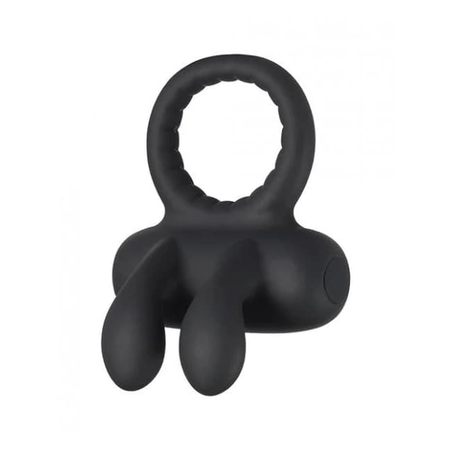 =robbie Rabbit Vibrating Cock Ring - Black - Image 1