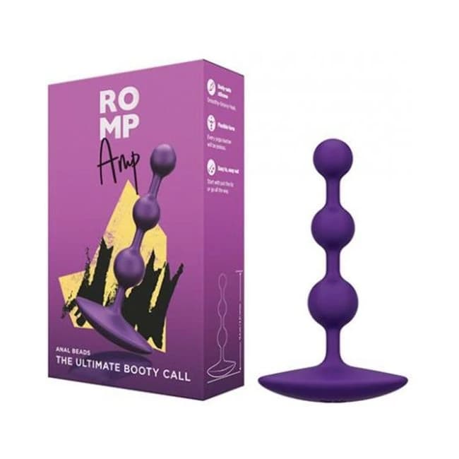 Romp Amp Flexible Anal Beads - Violet - Image 1