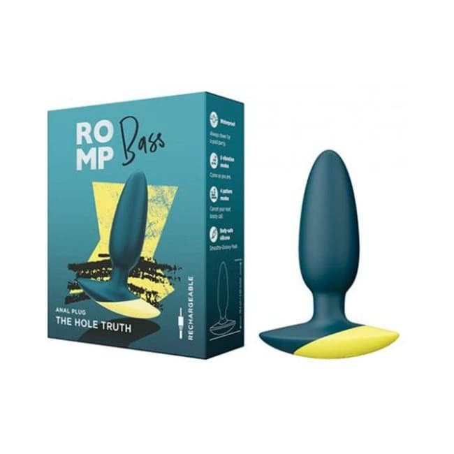 Romp Bass Vibrating Anal Plug - Teal - Image 1