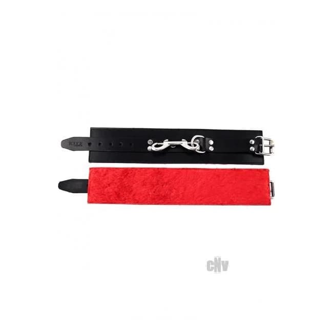 Rouge Fur Ankle Cuff Black/red - Image 1