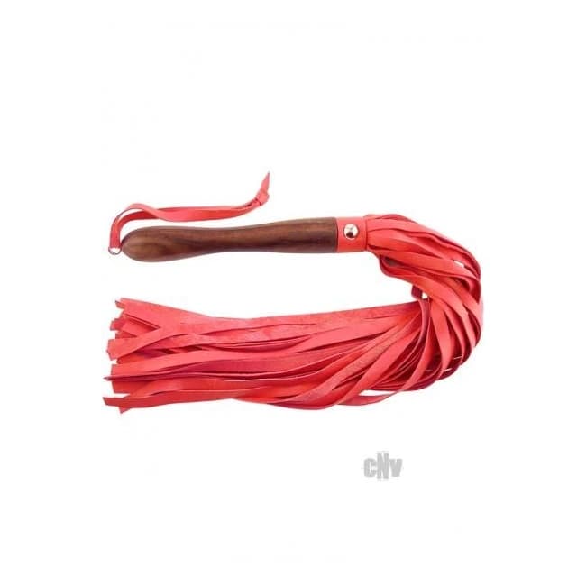 Rouge Leather Flogger Wooden Handle Red - Image 1