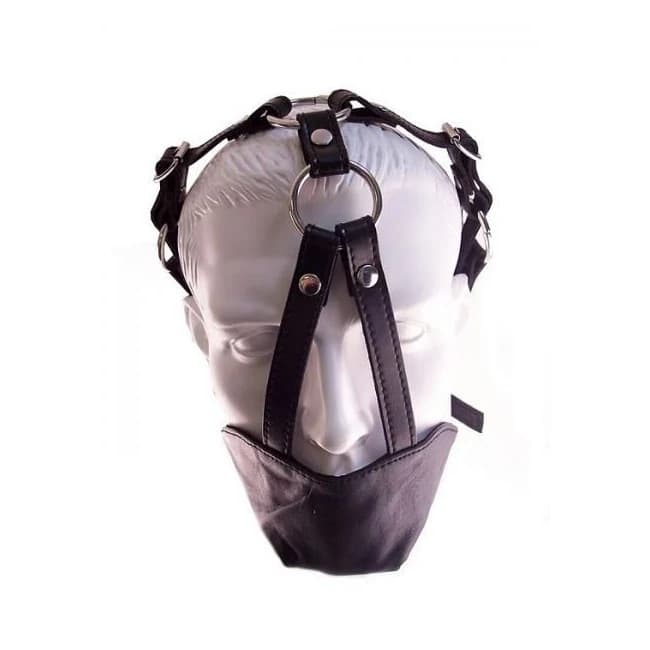 Rouge Leather Mouth Chin Gag Black - Image 1