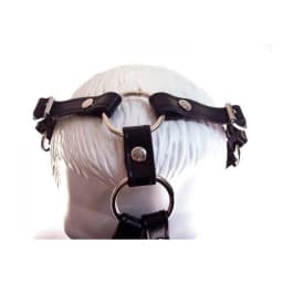 Rouge Leather Mouth Chin Gag Black - Image 2