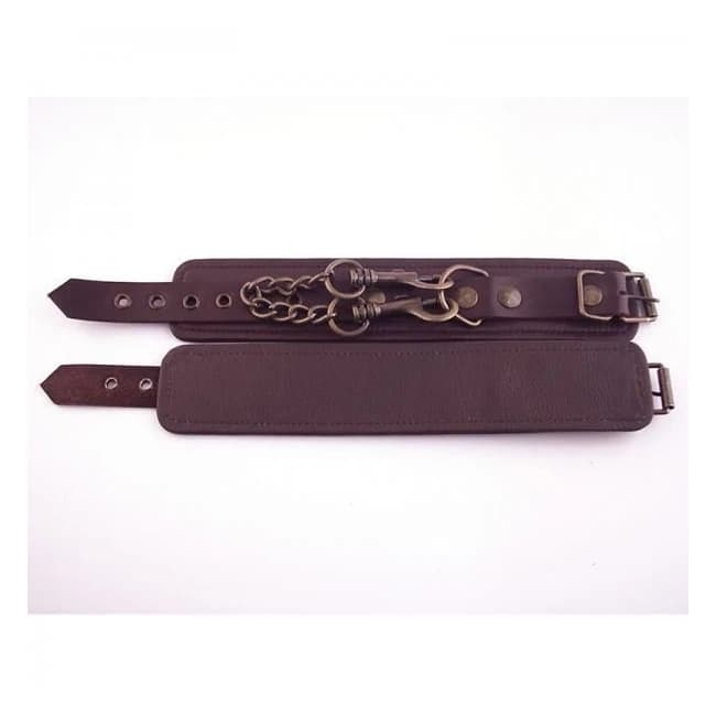 Rouge Plain Leather Wrist Cuffs - Image 1