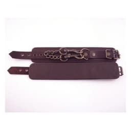 Rouge Plain Leather Wrist Cuffs, image 1