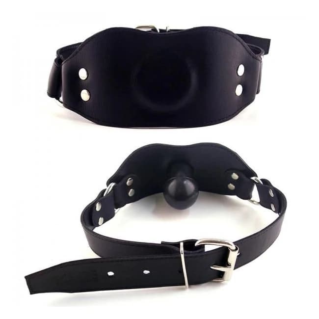 Rouge Strap on Leather Gag W/dick - Image 1
