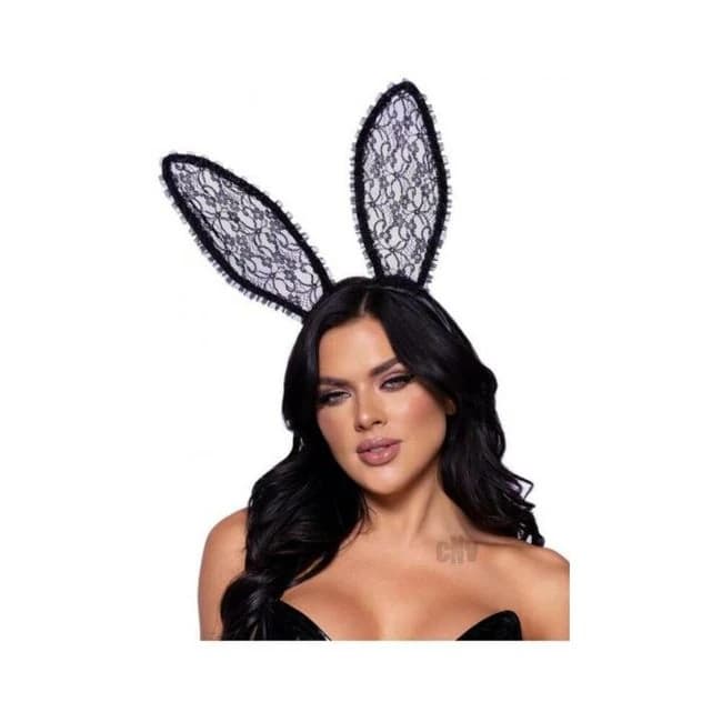 Ruffle Bunny Ears O/s Black - Image 1