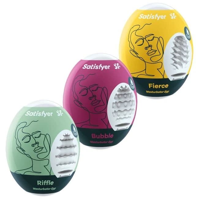 SATISFYER MASTURBATOR EGG 3PC SET (NET)  - Image 1
