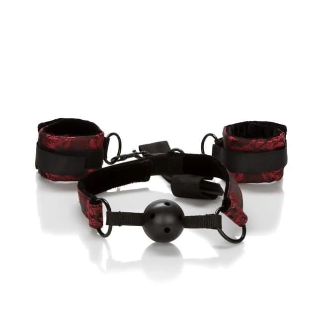 Scandal Breathable Ball Gag with Cuffs - Image 1